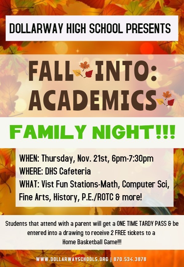 FAMILY NIGHT--FALL INTO ACADEMICS