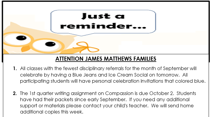 HELPFUL REMINDERS