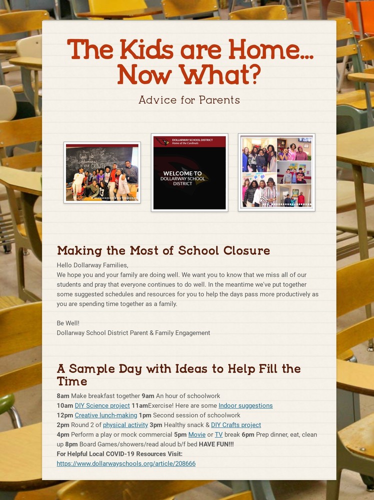 FUN AT-HOME FAMILY ACTIVITY SCHEDULE