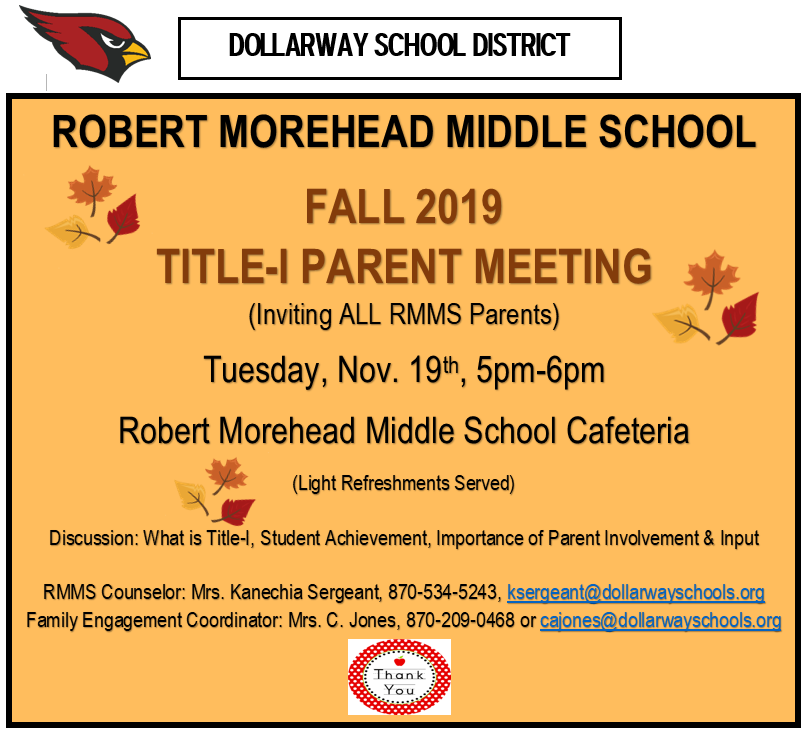 RMMS FALL TITLE-I PARENT MEETING