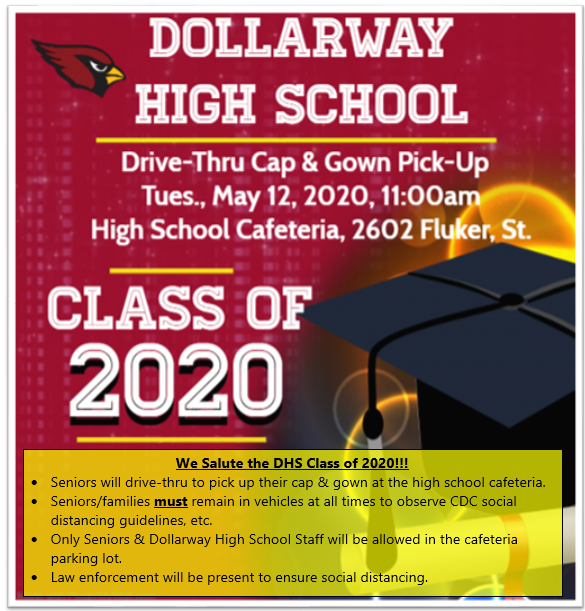 CLASS OF 2020: DRIVE-THRU CAP & GOWN PICK-UP