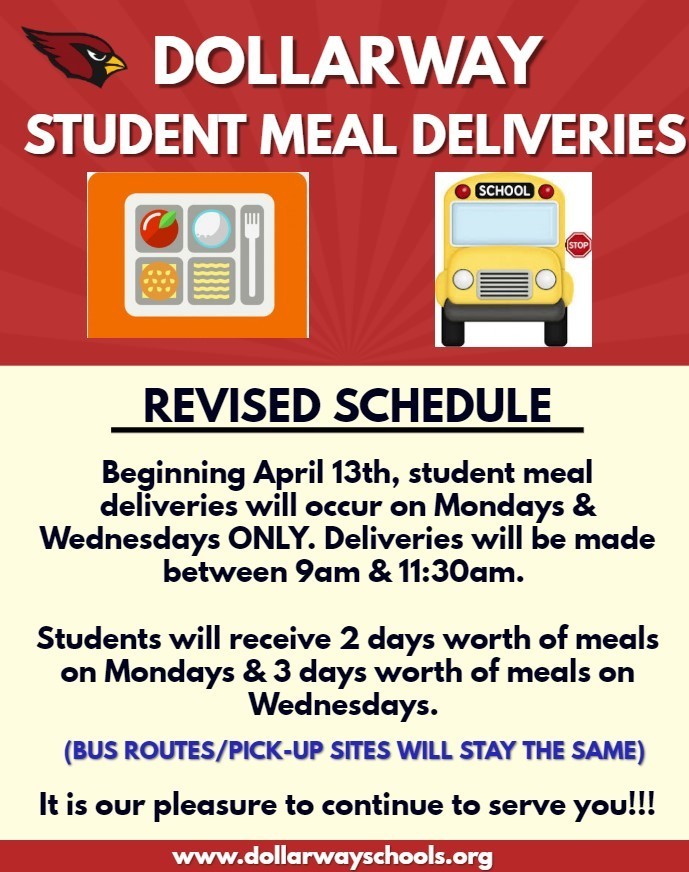 REVISED: STUDENT MEAL DELIVERY SCHEDULE