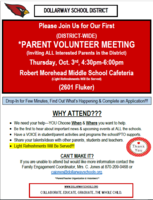 DISTRICT-WIDE PARENT VOLUNTEER MEETING