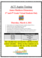 REMINDER: VIRTUAL STUDENTS--ACT ASPIRE INTERIM TESTING